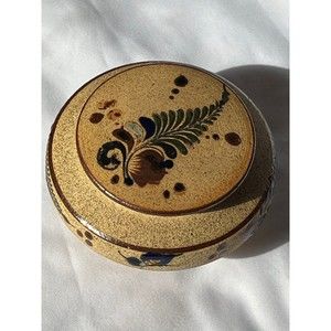 Netzi Mexican Pottery Jar With Lid, Sandstone, Glazed Inside